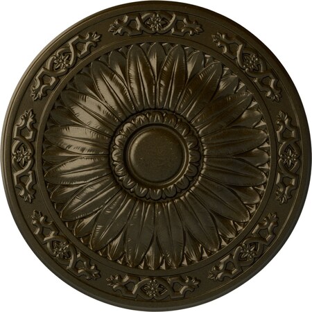 Ekena Millwork Lunel Ceiling Medallion (Fits Canopies up to 3 3/4"), Hand-Painted Green Gold, 20 1/4"OD x 1 1/2"P CM20LUGGS